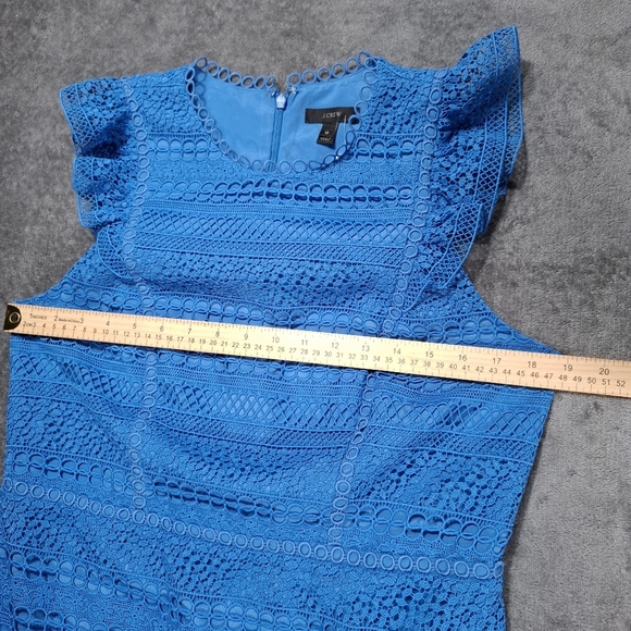 J.Crew Women's Dress Cap Sleeve Blue Lace Ruffle Sleeveless Size 10 NWT Coquette - Picture 6 of 14